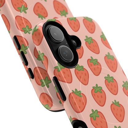 Strawberry Pattern Magnetic Phone Case | Berry Sweet Love