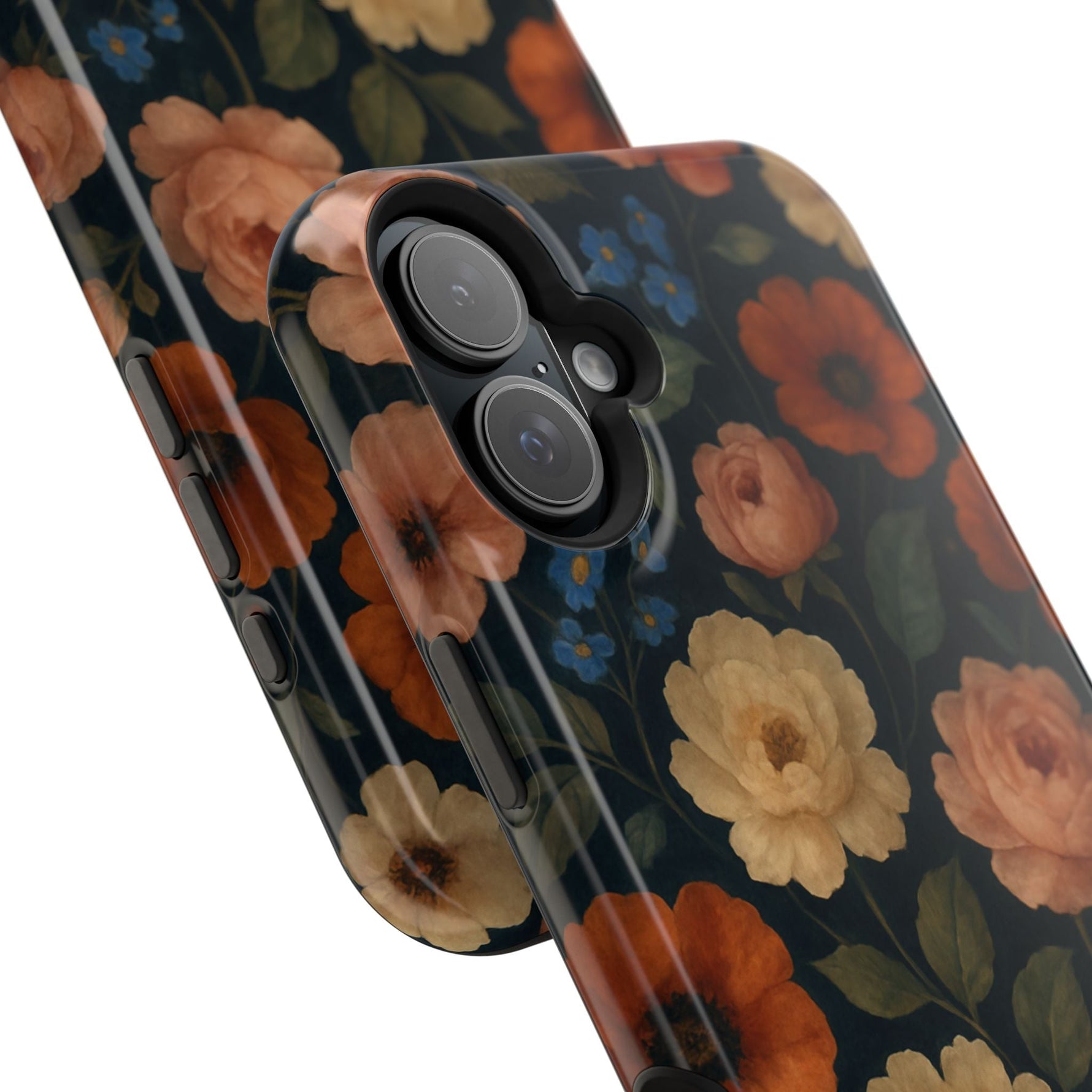 Floral Vintage Rose Magnetic Impact iPhone Case with MagSafe  Shamo's