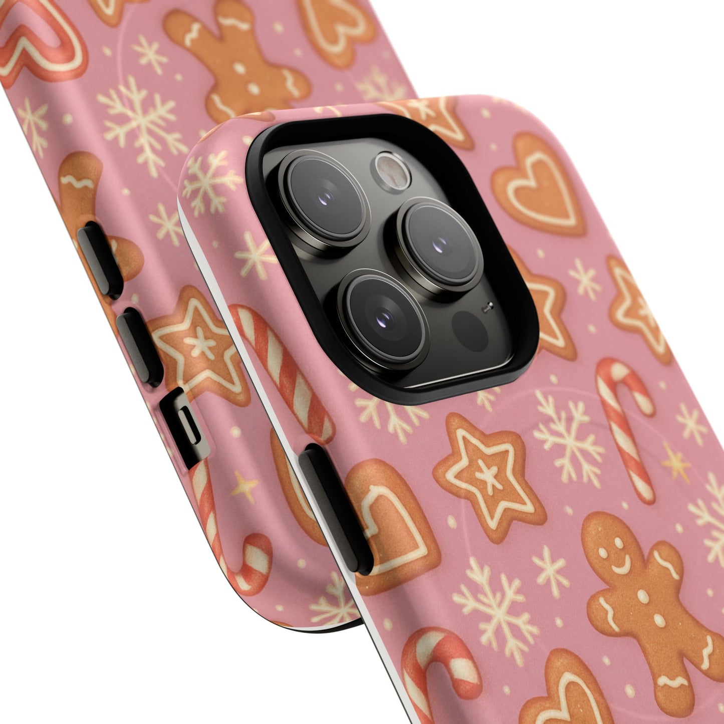 Pink Gingerbread Holiday iPhone Case with MagSafe compatibility