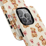 Coque iPhone Ourson des fêtes et sucres d’orge en forme de cœur avec MagSafe