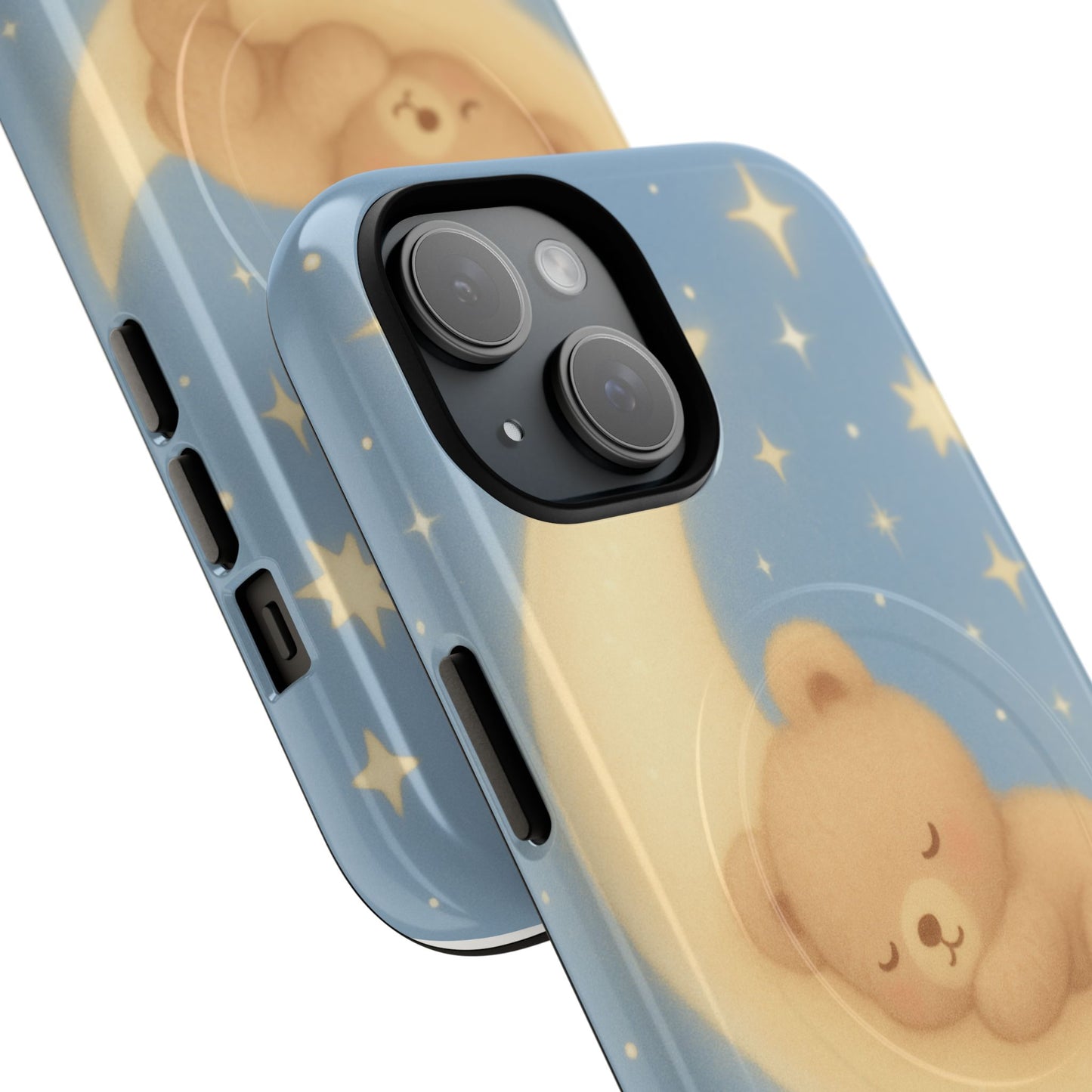 Sleepy Teddy Bear & Stars iPhone Case with MagSafe