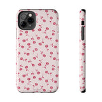 Pink Rose Pattern Tough Phone Case — Impact-Resistant Protective Cover