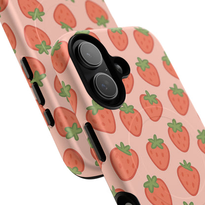 Strawberry Pattern Magnetic Phone Case | Berry Sweet Love