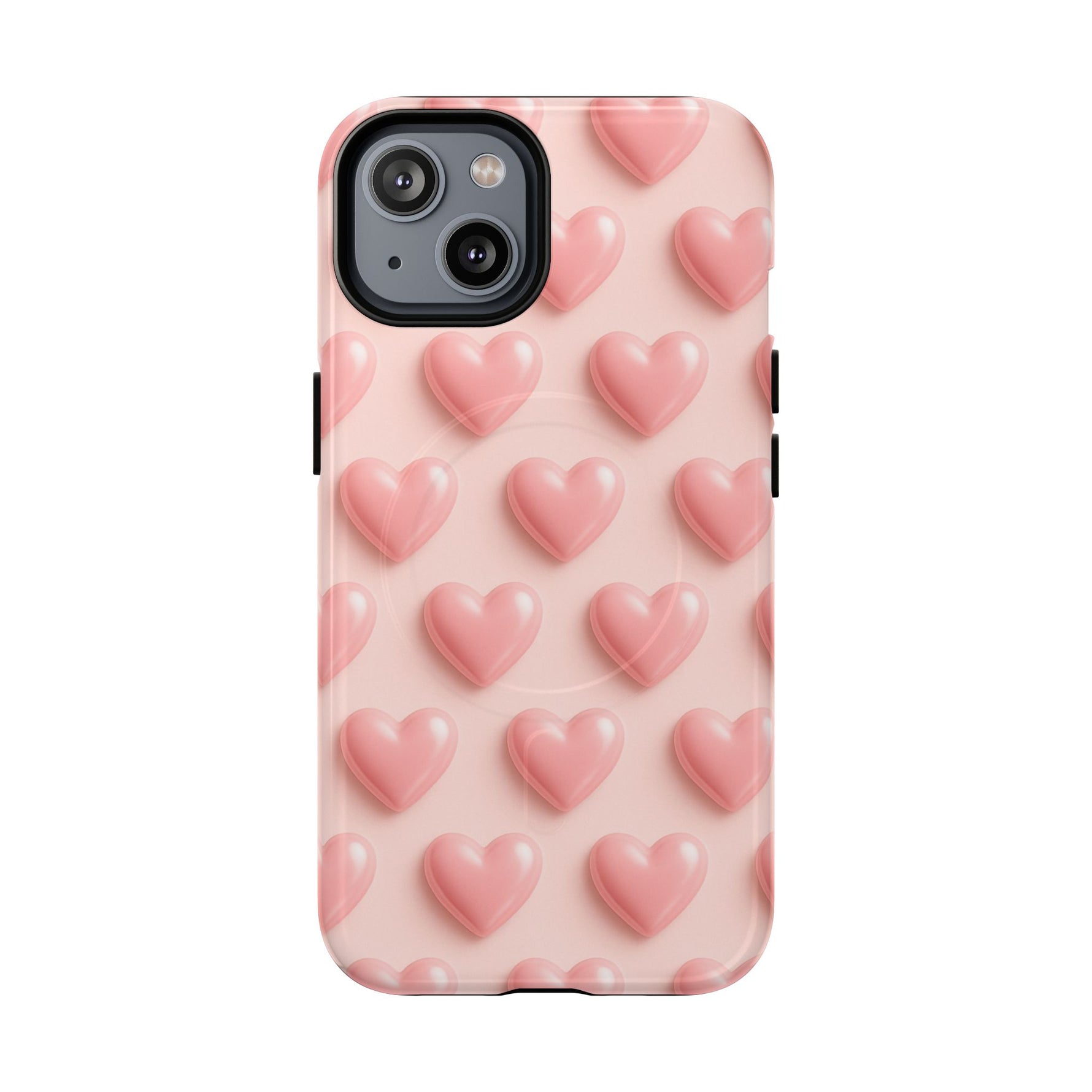 Baby Pink Pearl Hearts 3D iPhone Case | MagSafe - Shamo's