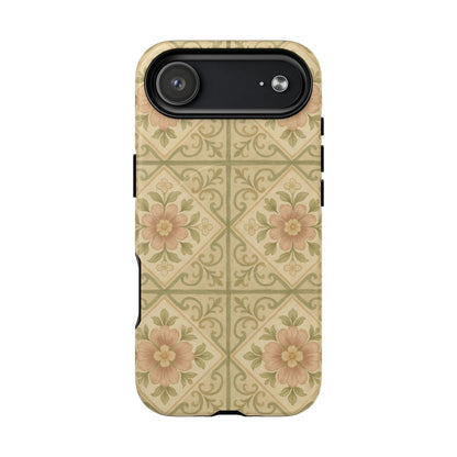 Vintage Rustic Foral Tiles iPhone Case | MagSafe