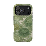 Green Succulent Floral Magnetic Impact-Resistant iPhone Case, MagSafe Compatible - iPhone 17 Pro / Glossy - Shamo's