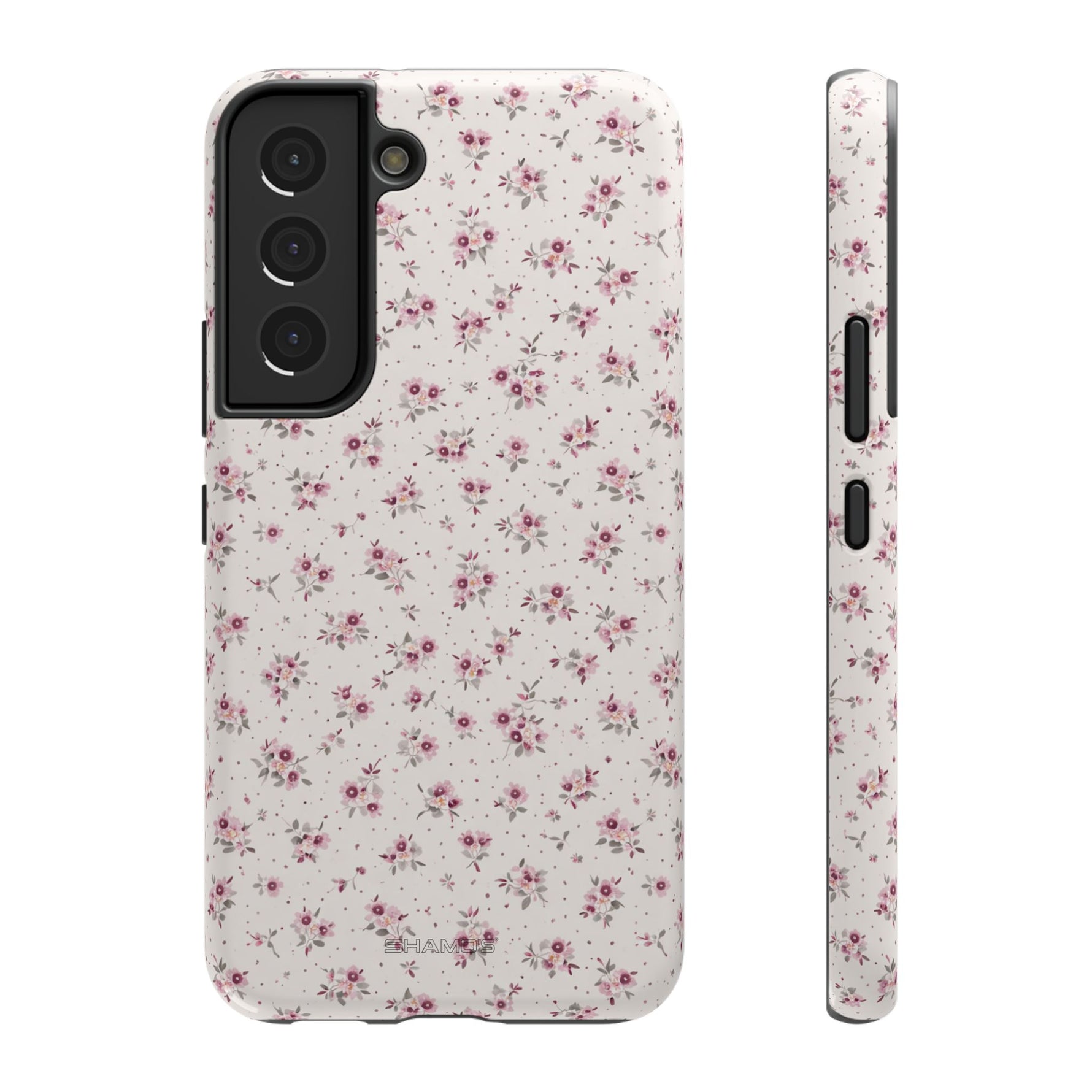 Rosebud Floral Tough iPhone Case | Pink Vintage Flower Protective Cover