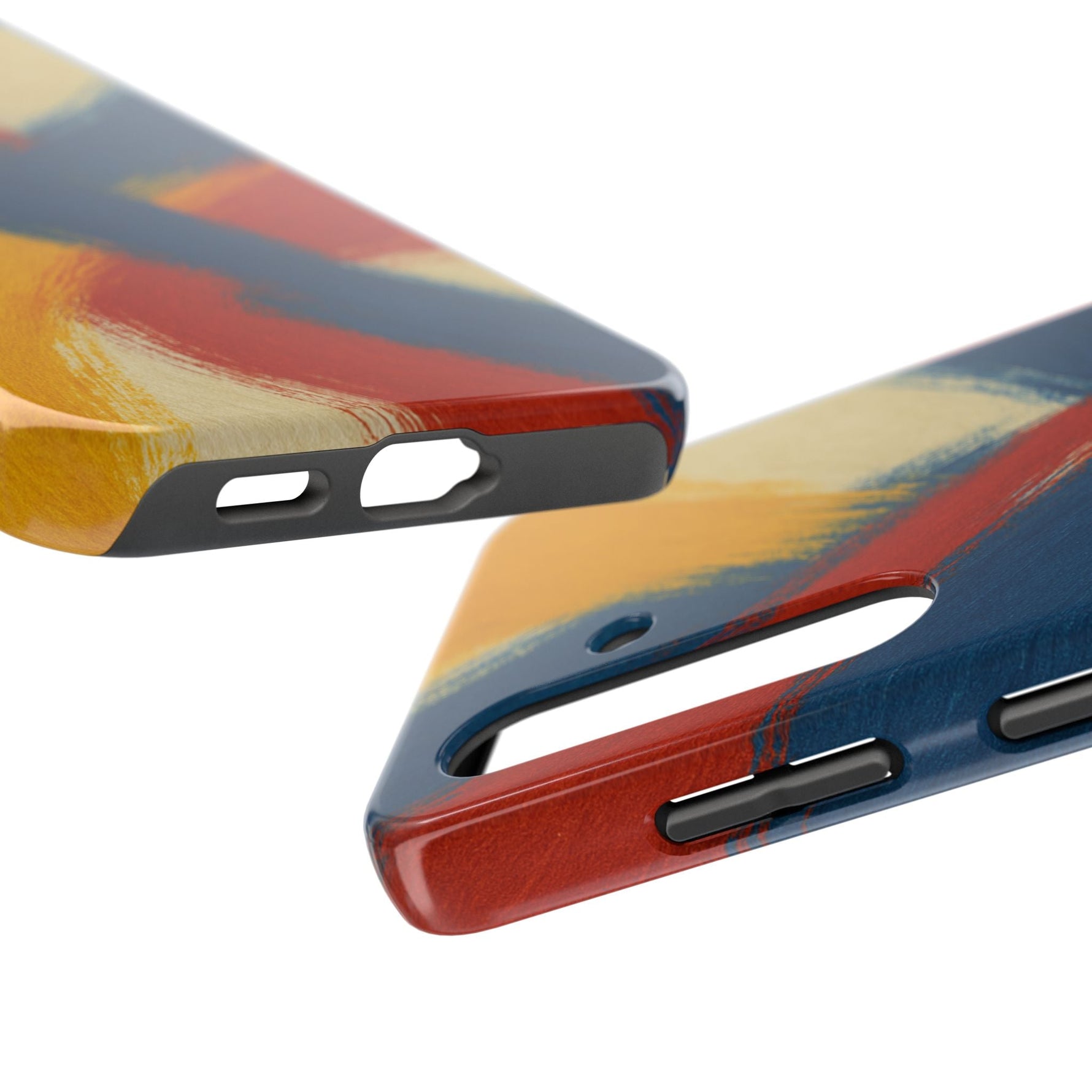 Abstract Brushstroke Tough Phone Case — Colorful Red, Blue & Yellow Protective Cover  Shamo's
