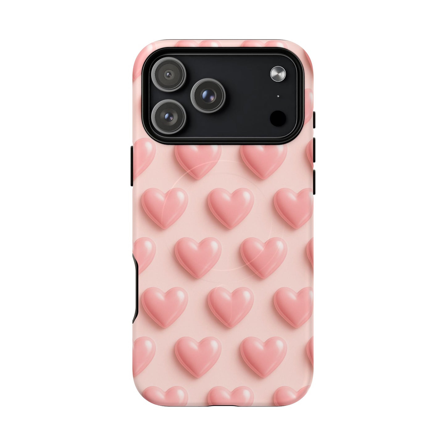 Baby Pink Pearl Hearts 3D iPhone Case | MagSafe