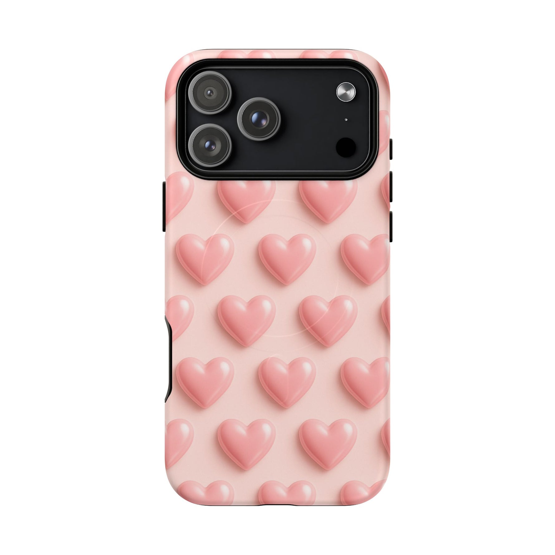 Baby Pink Pearl Hearts 3D iPhone Case | MagSafe - Shamo's