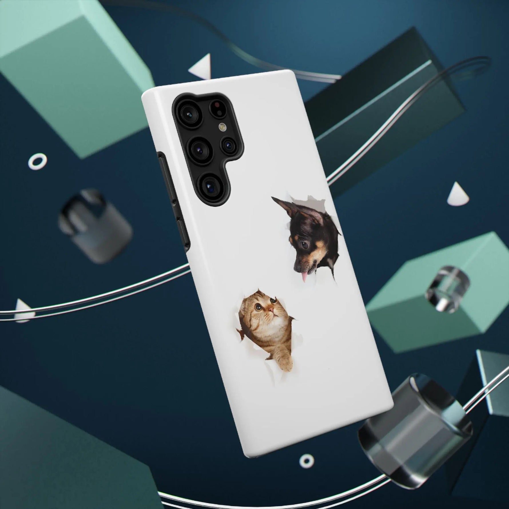 Impact-Resistant Cases with a cat and a dog - Shamo's