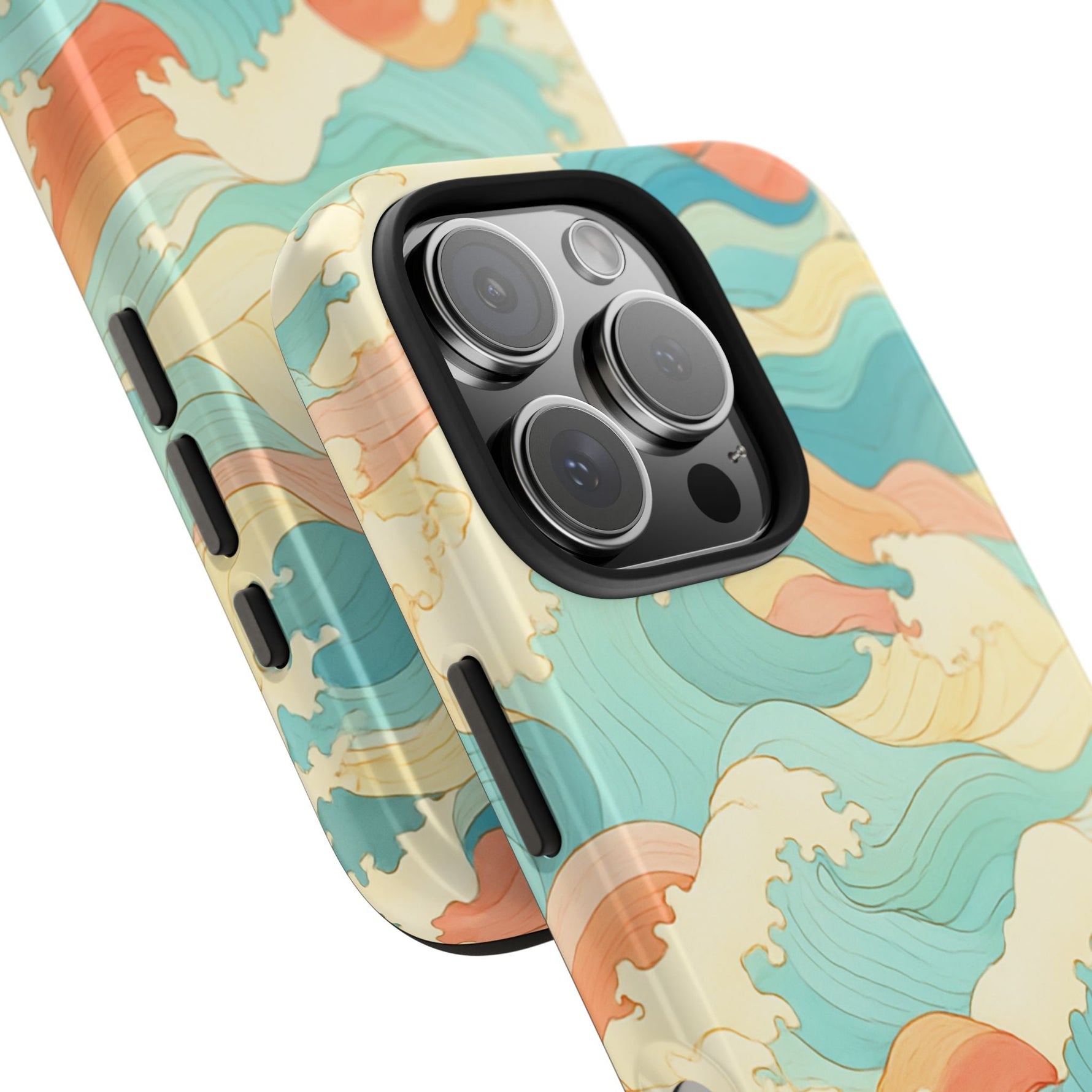Ocean Wave Tough Phone Case — Pastel Retro Surf Pattern  Shamo's