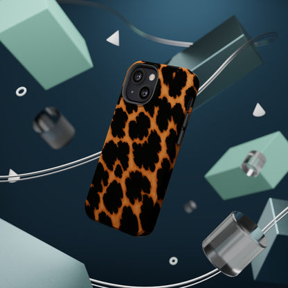 Leopard Print Impact-Resistant iPhone Case with MagSafe compatibility