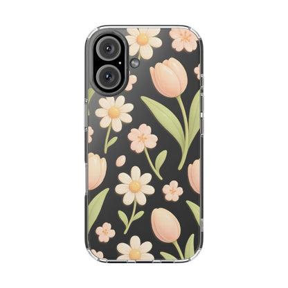 Floral Impact-Resistant Clear iPhone Case - Shamo's