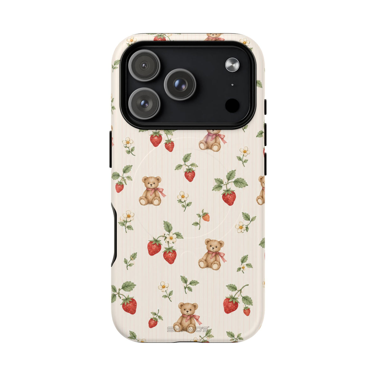 Strawberry Teddy iPhone Case with MagSafe