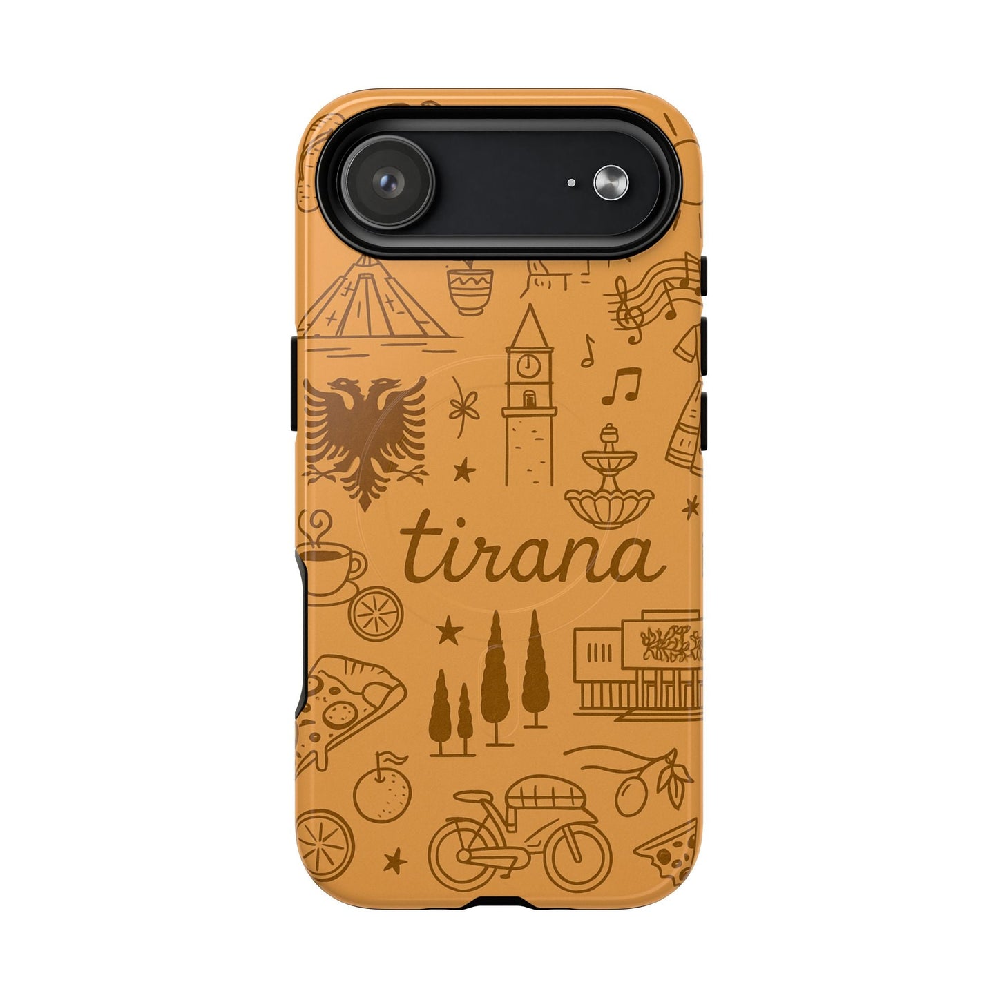Tirana Illustrated Hand-Drawn iPhone Case — Albanian Landmarks & Icons | MagSafe compatible