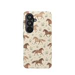 Wild Mustangs – Western Horse Pattern MagSafe Phone Case, glossy Samsung Galaxy S26, rear view