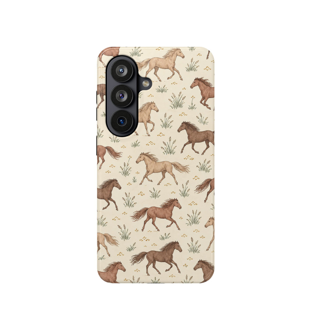 Wild Mustangs – Western Horse Pattern MagSafe Phone Case, glossy Samsung Galaxy S26, rear view