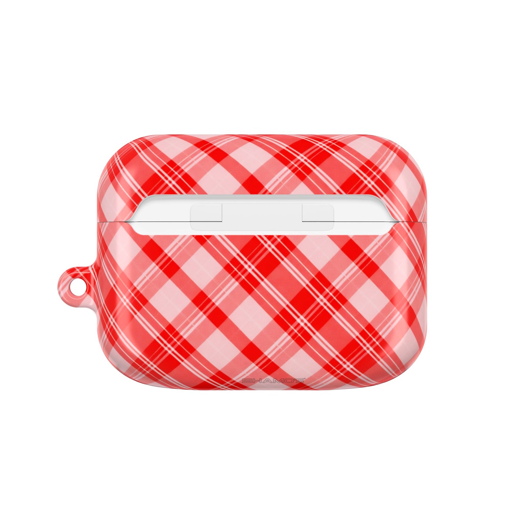 Red Plaid AirPod Case – Festive Check Pattern Protective Cover