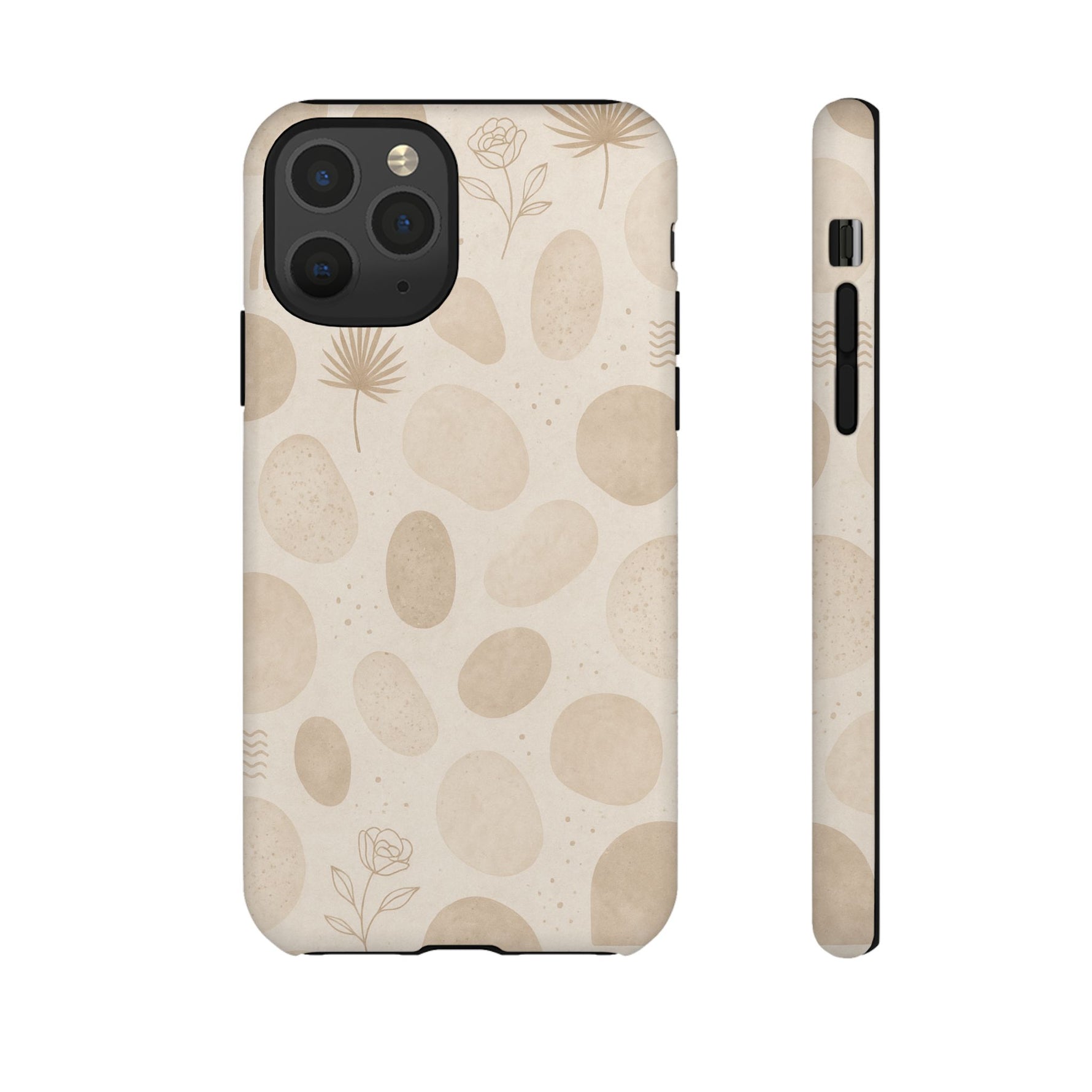 Neutral Pebble Pattern Tough iPhone Case - Shamo's