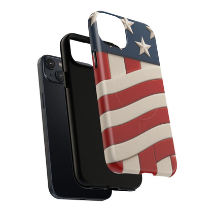 Patriotic iPhone Cases - MagSafe Tough American Flag Design