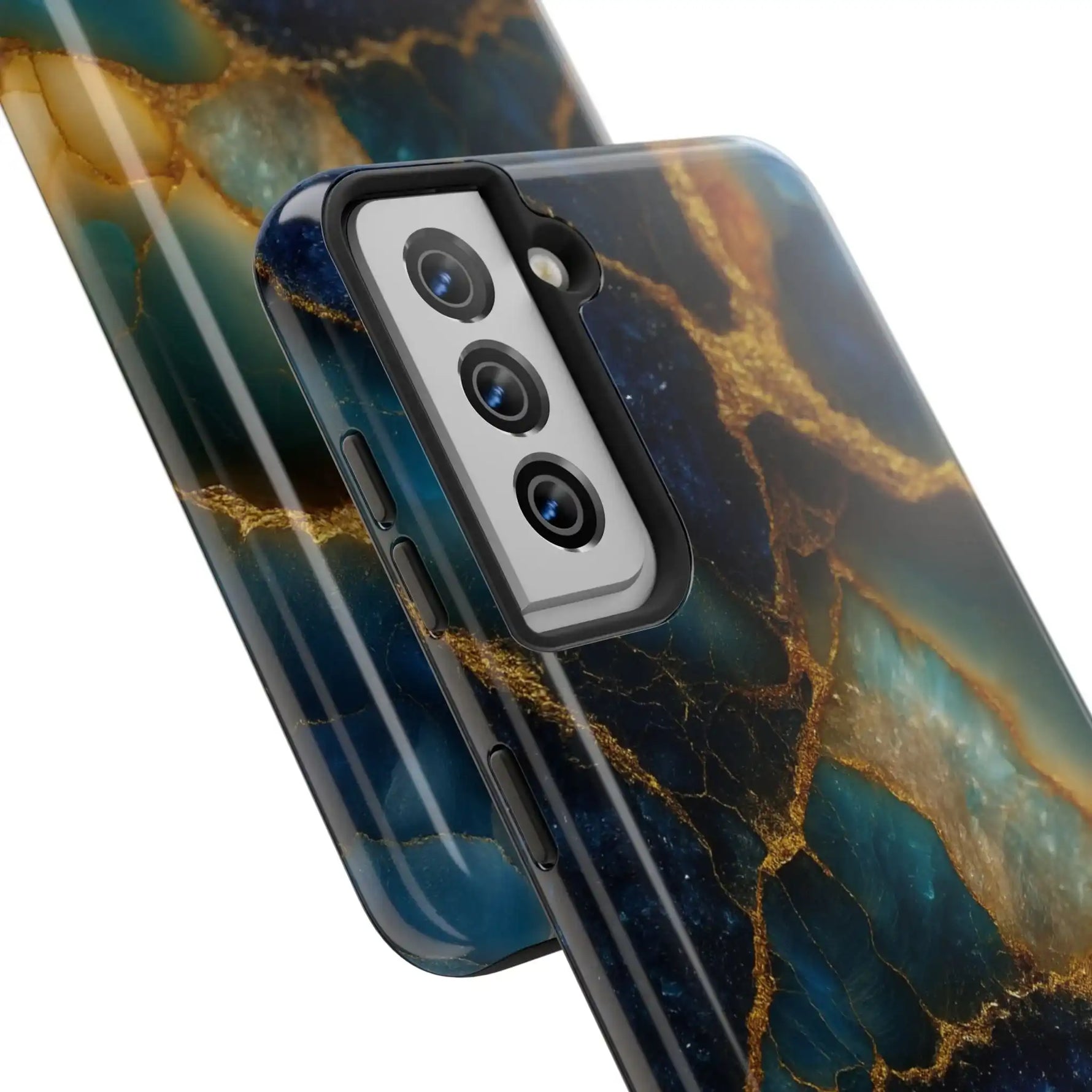 Blue Gold Agate Tough Phone Case Marble Stone Design  Shamo's