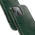 Topographic Green Magnetic Impact-Resistant iPhone Case | MagSafe compatible  Shamo's