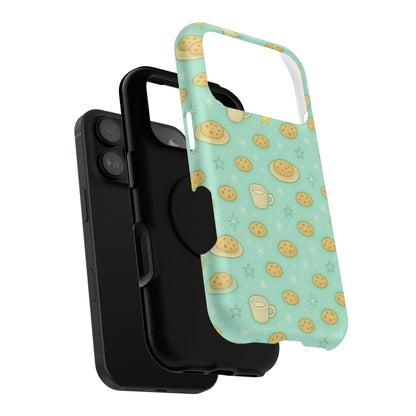 Cookie & Coffee Pattern Tough iPhone Case — Impact-Resistant