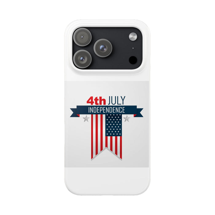 Slim Phone Cases with 4th of July writing for iPhone 17 and more