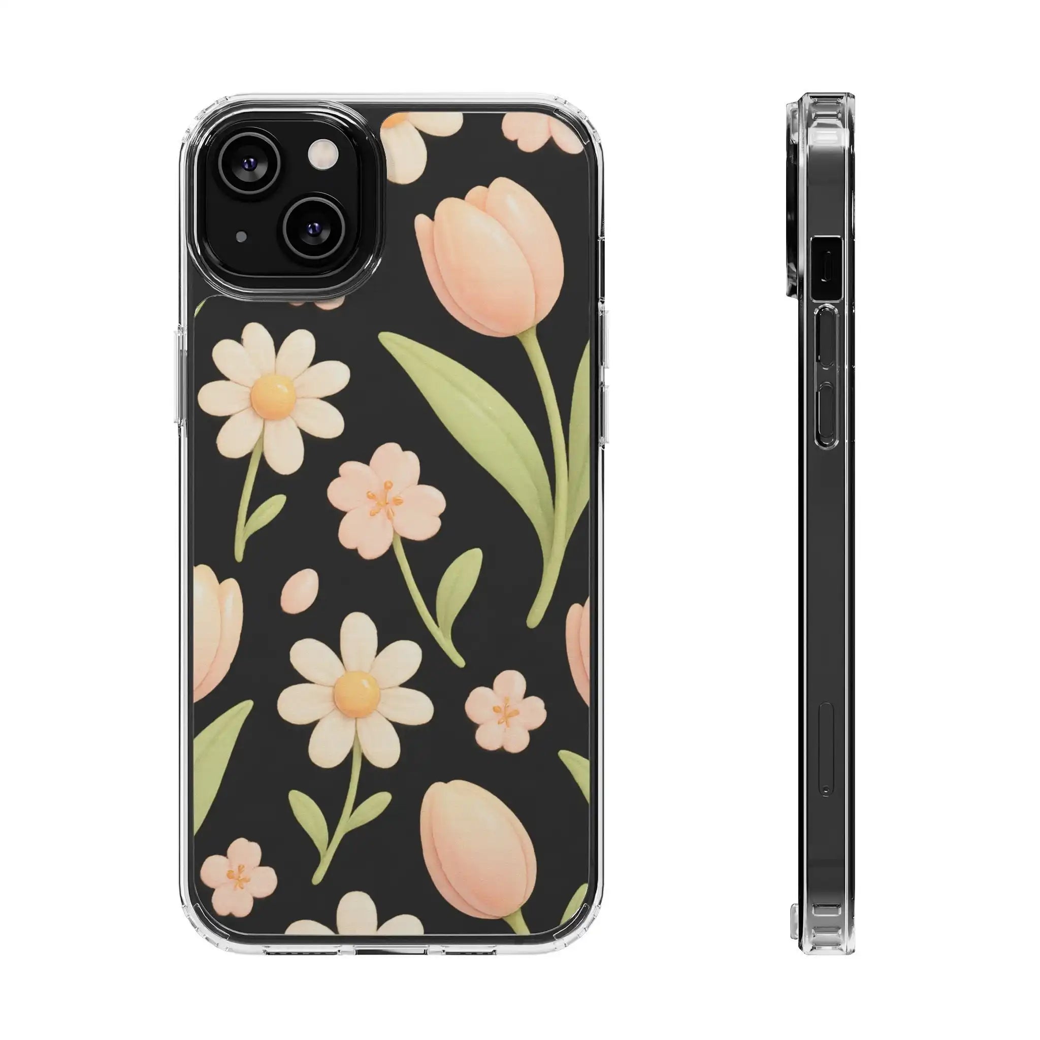 Floral Impact-Resistant Clear iPhone Case - Shamo's
