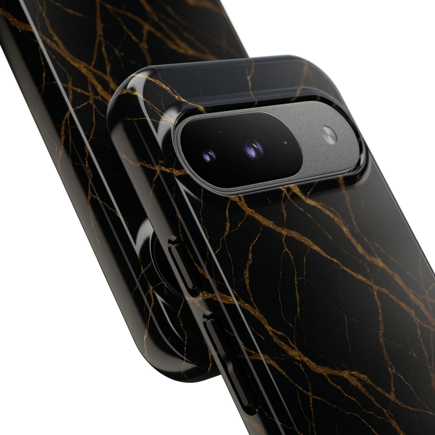 Black Marble Tough iPhone Case