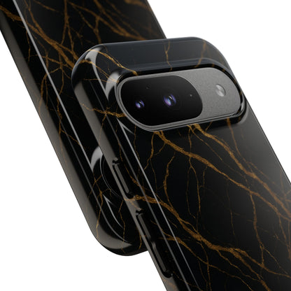 Black Marble Tough iPhone Case