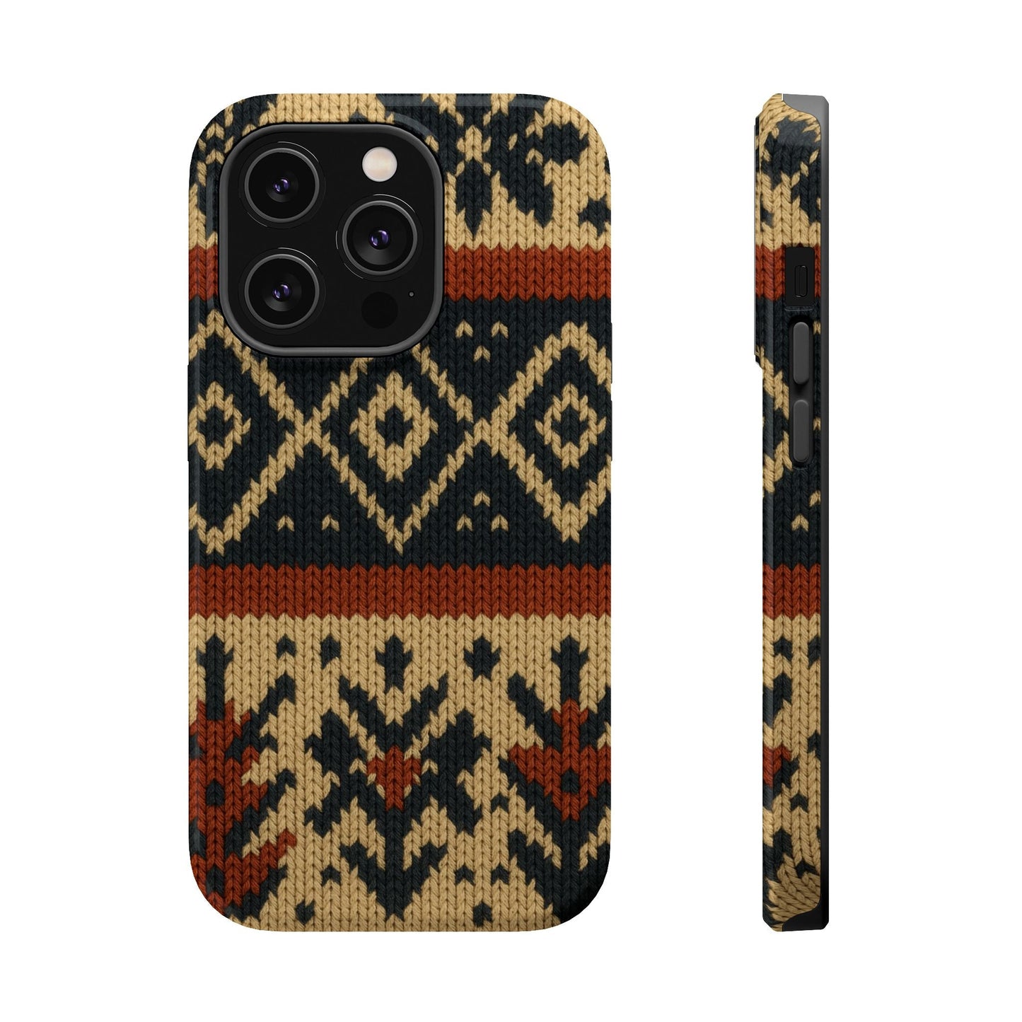 Nordic Knit Pattern MagSafe Impact-Resistant iPhone Case