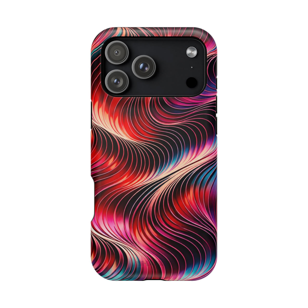 Abstract Red Wave Magnetic Impact-Resistant Phone Case | MagSafe
