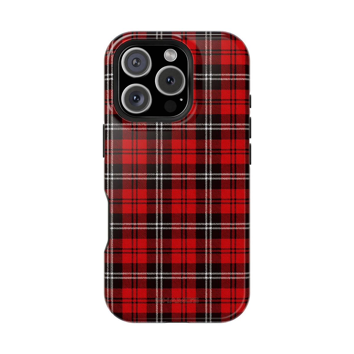 Funda para iPhone resistente a impactos con cuadros escoceses rojos | Compatibilidad con MagSafe