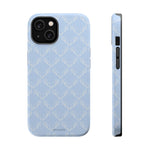 Light Blue Bow-Pattern Impact iPhone Case | MagSafe - iPhone 14 / Glossy - Shamo's