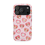 Pink Puppy Heart Pattern MagSafe Impact-Resistant iPhone Case, Valentine Phone Cover