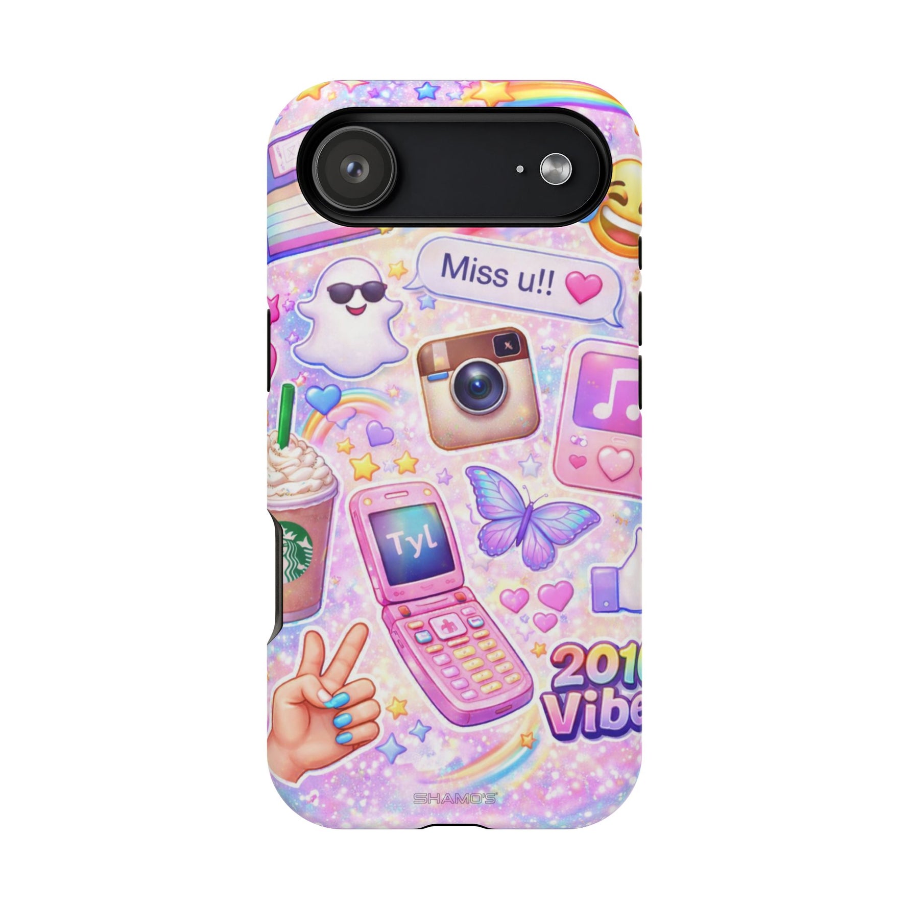 2016 Vibes Y2K Sticker Collage Magnetic Impact-Resistant iPhone Case with MagSafe Compatibility