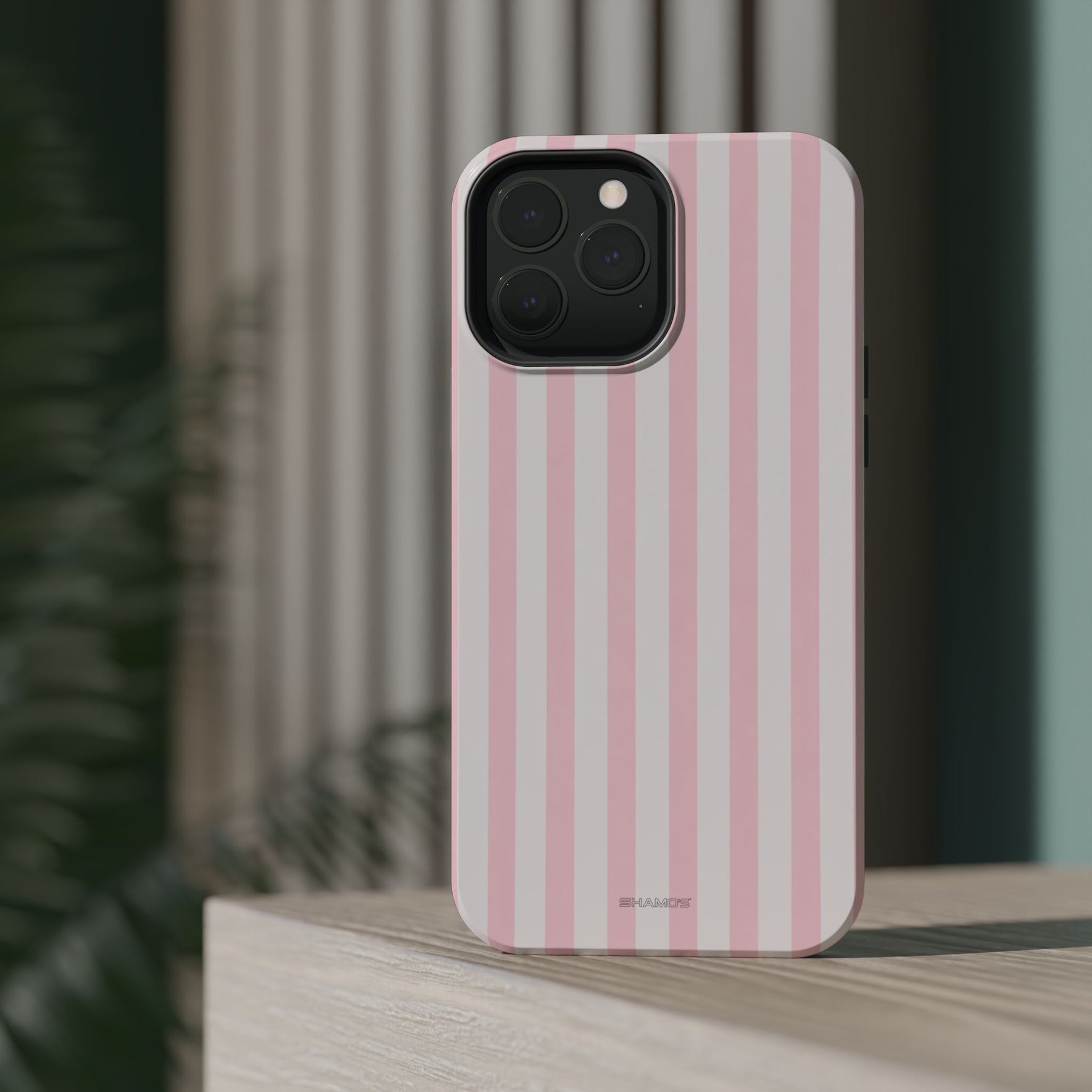 Pink Stripe Impact-Resistant Phone Case | MagSafe