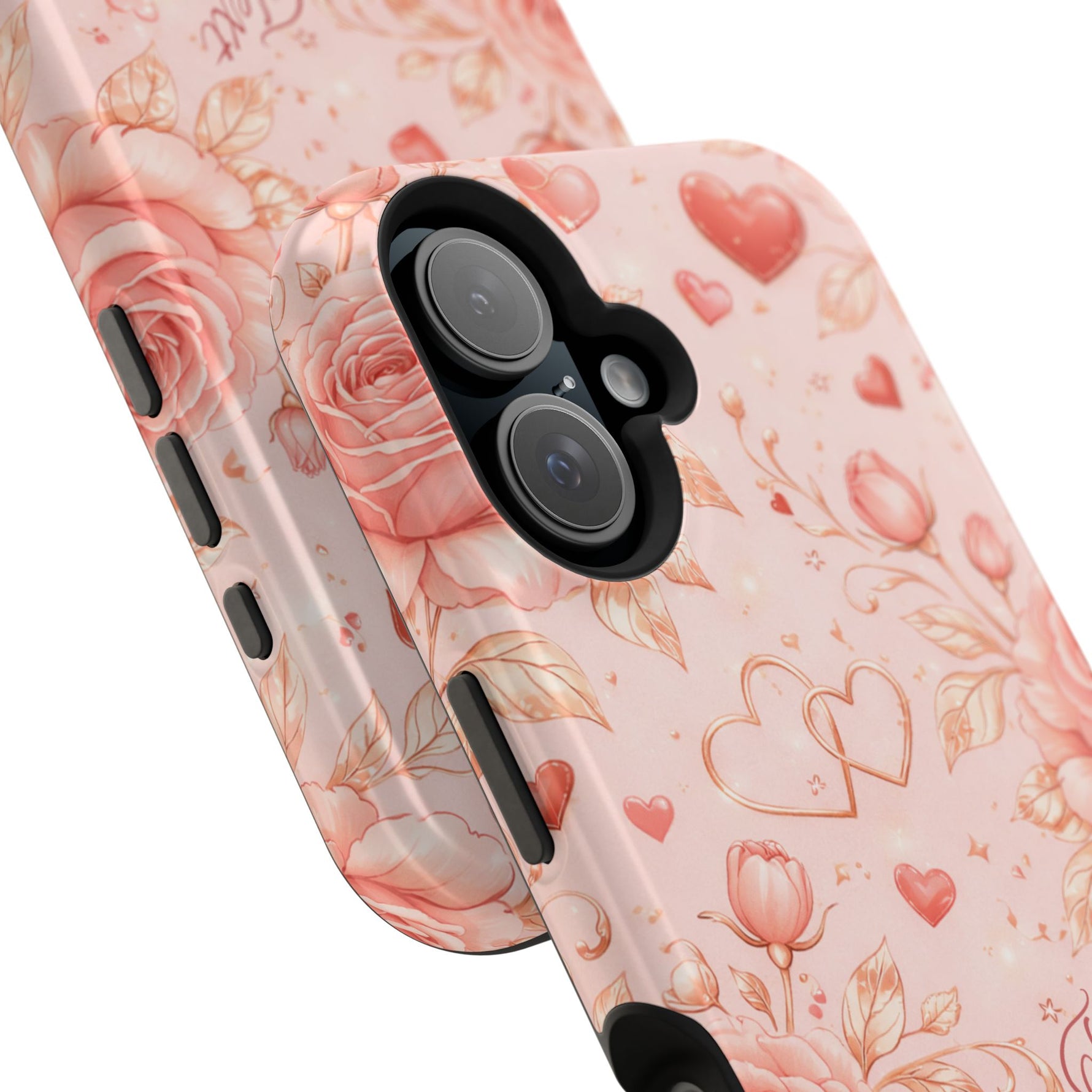 Floral Hearts Magnetic Impact-Resistant Phone Case - iPhone 17 / Glossy - Shamo's