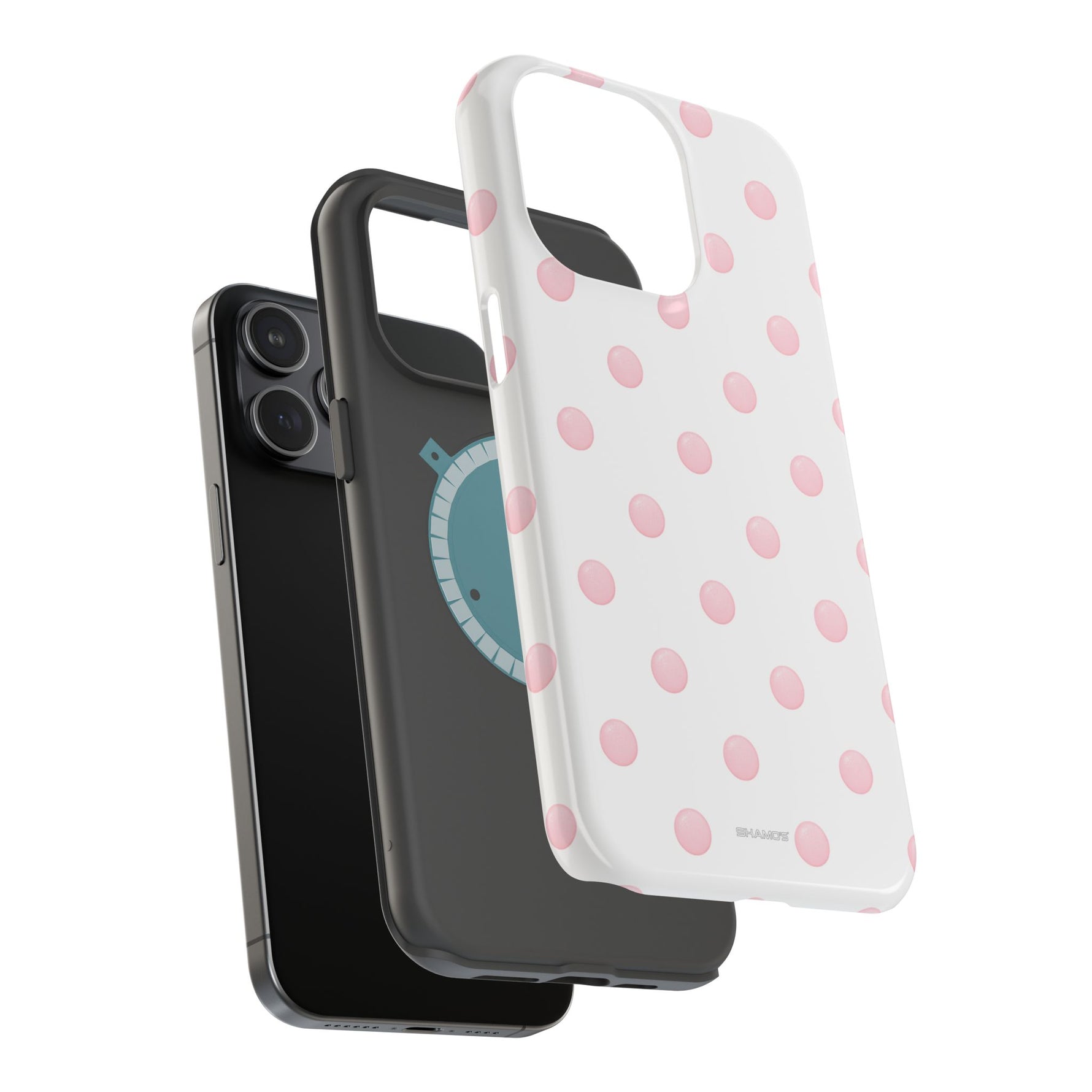 Pink Polka Dot Impact-Resistant Phone Case | MagSafe