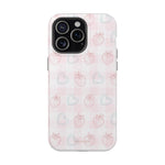Strawberry Hearts MagSafe Compatible Phone Case | 'Paint it your way' Pink Plaid Impact-Resistant