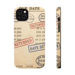Vintage Library Card Design Phone Case with MagSafe Compatibility