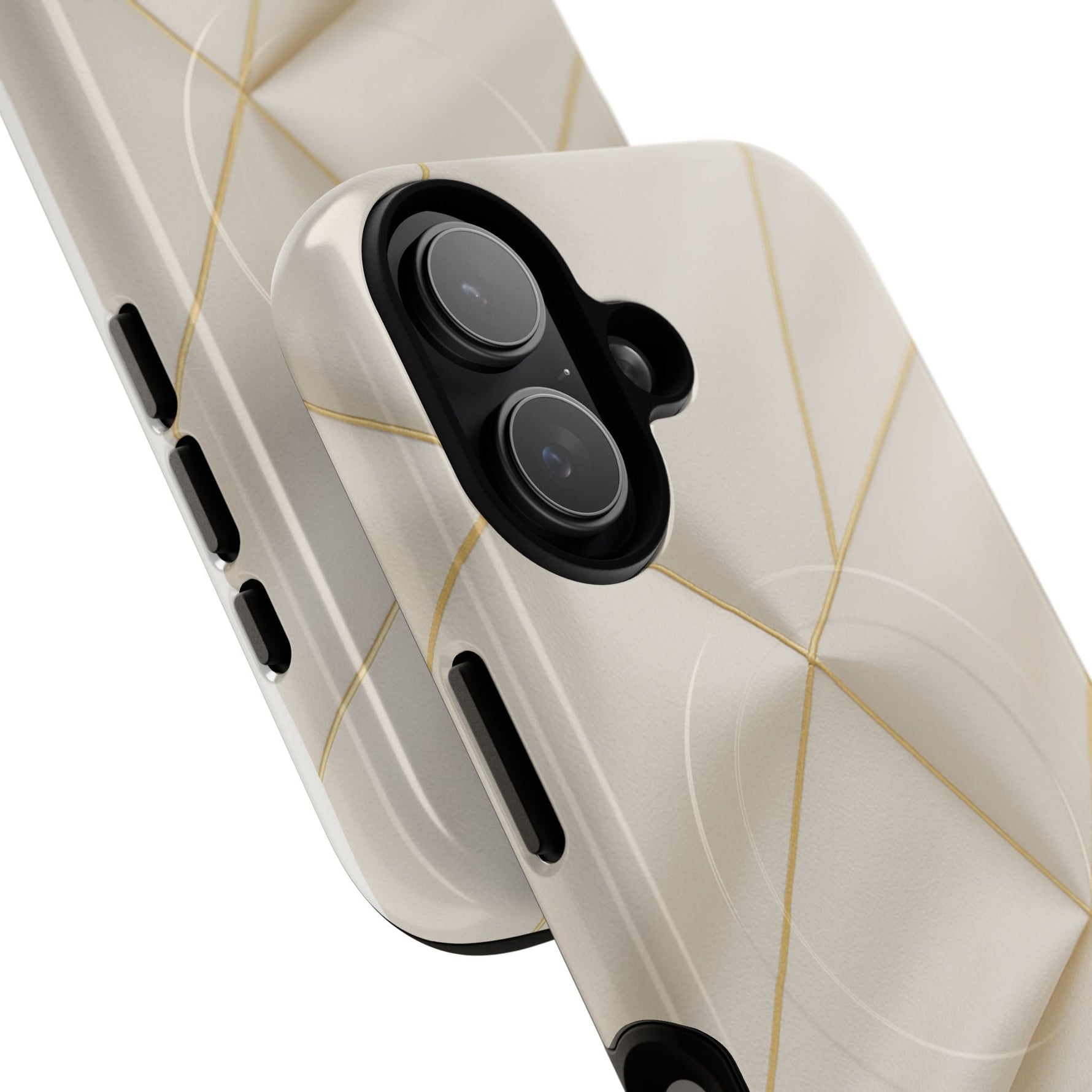 Beige Gold Geometric Luxury Series iPhone Case with MagSafe  Shamo's