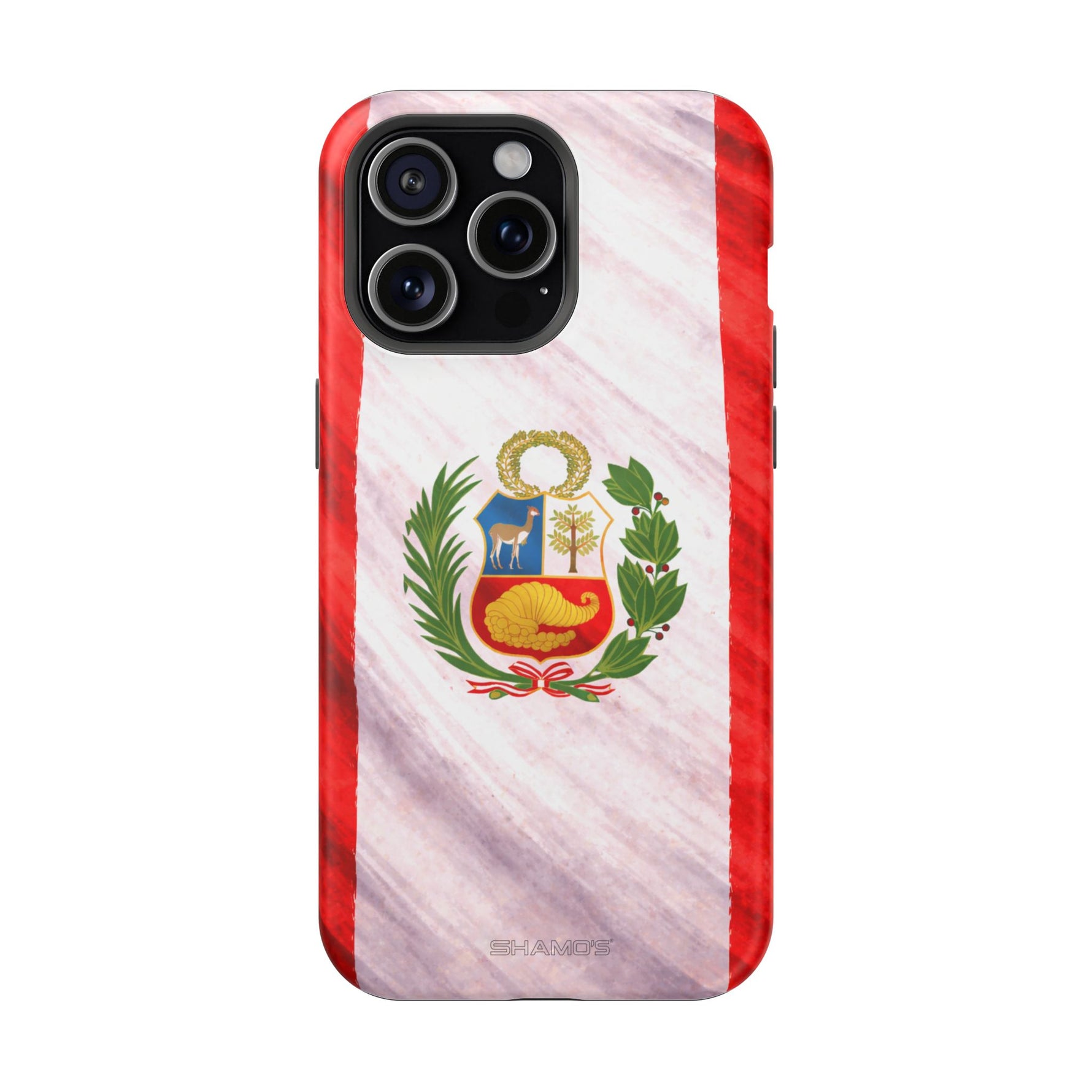Peru Flag Magnetic Impact-Resistant Phone Case, Protective Patriotic Design, MagSafe Compatible - iPhone 15 Pro Max / Matte - Shamo's