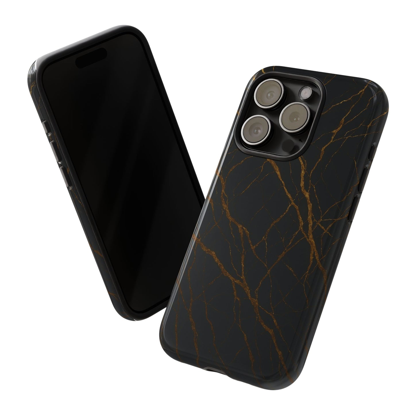Black Marble Tough iPhone Case
