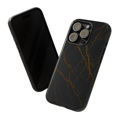 Black Marble Tough iPhone Case