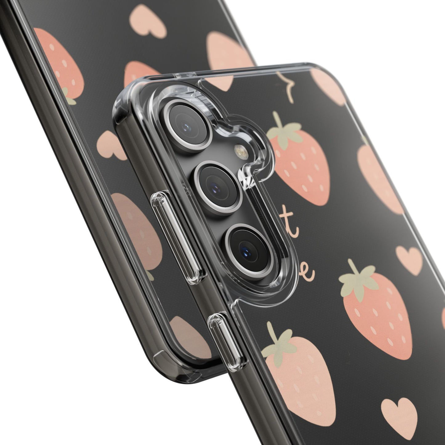 Sweet Love Strawberry Clear iPhone Case | MagSafe
