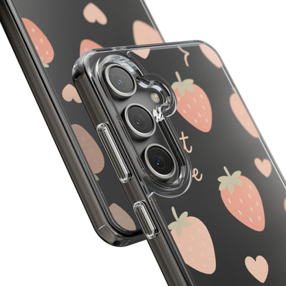 Sweet Love Strawberry Clear iPhone Case | MagSafe
