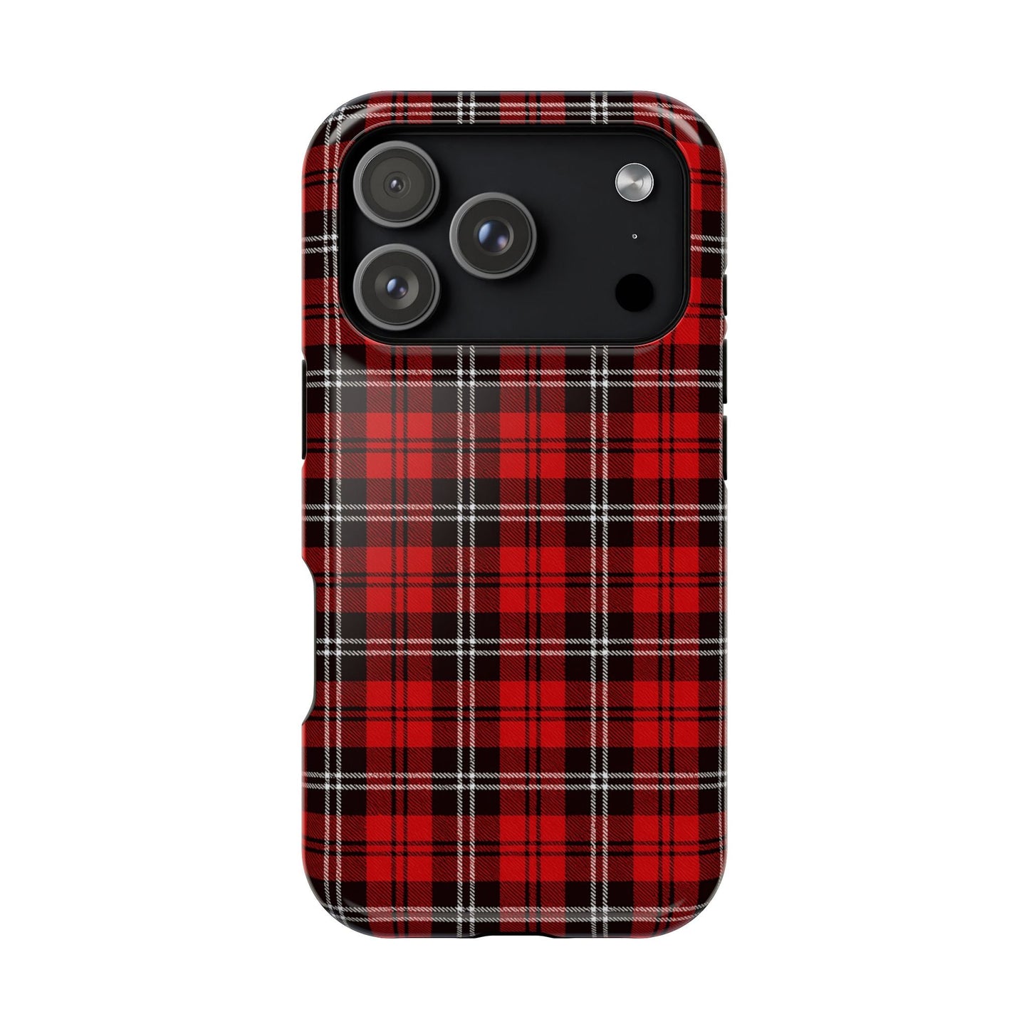 Red Tartan Plaid Impact-Resistant iPhone Case | MagSafe compatibility  Shamo's iPhone 17 Pro / Glossy